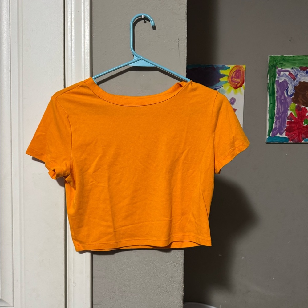 Orange Cropped T-Shirt
